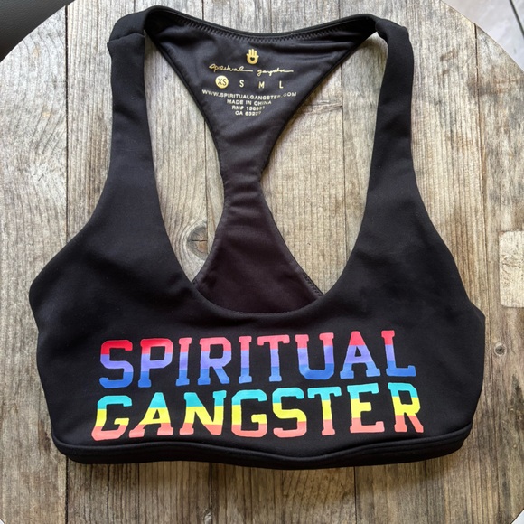 Spiritual Gangster Tops - NW0T Spiritual Gangster Women’s XS Cropped Top Black & Color Workout/Yoga Bra